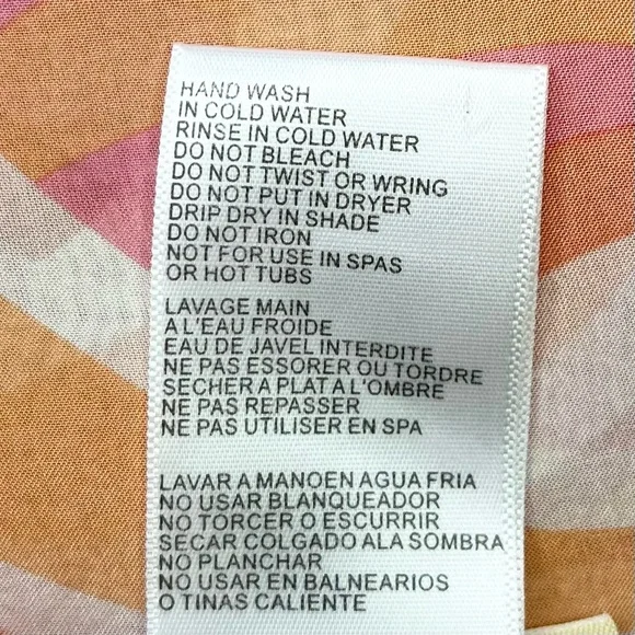 Michael Kors 100%Silk Pink & Orange Swim Coverup - Picture 5 of 6